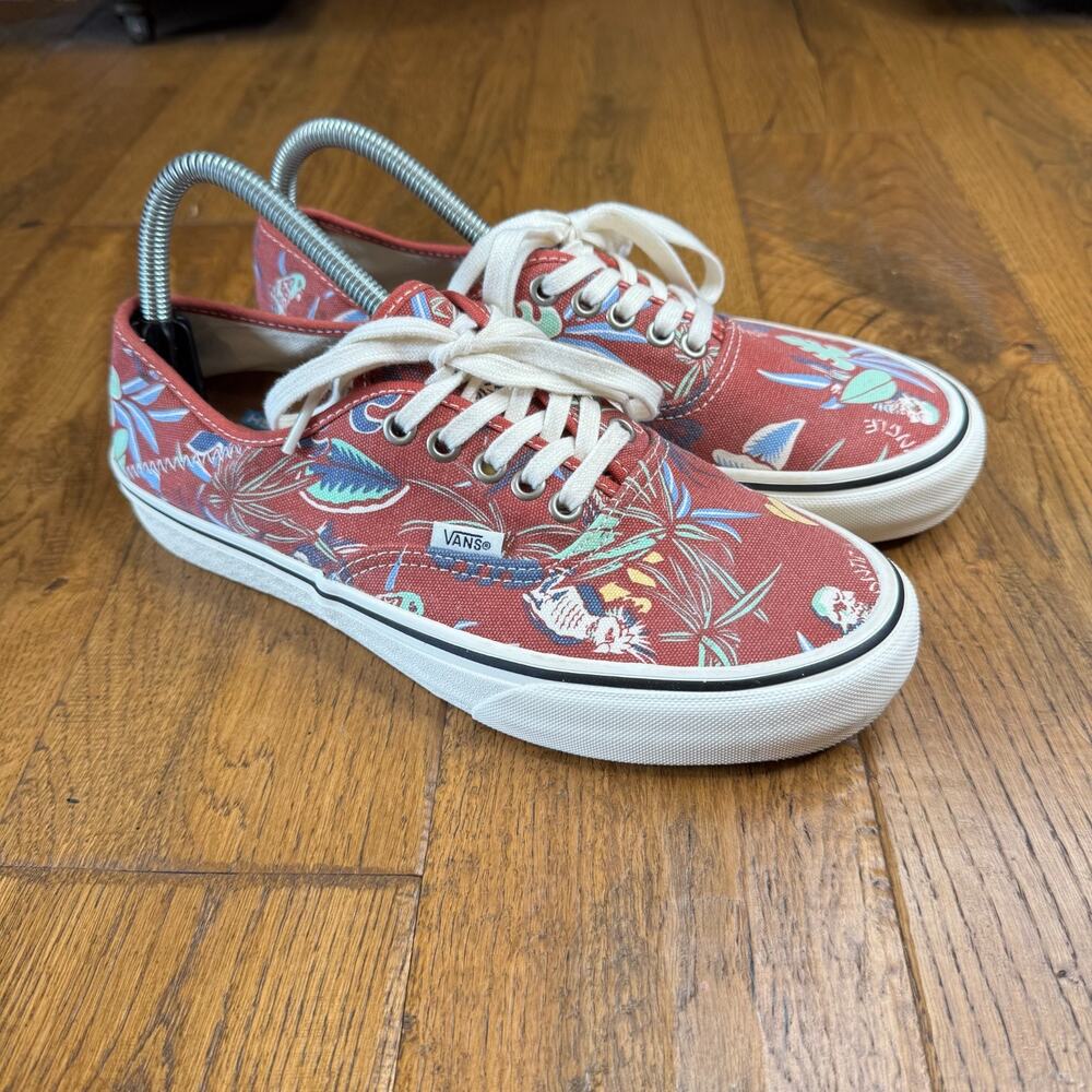 Vans Sneakers Lace Up Canvas Hawaiian Jungle Floral Womens 9.5 Mens 8 Ultracush
